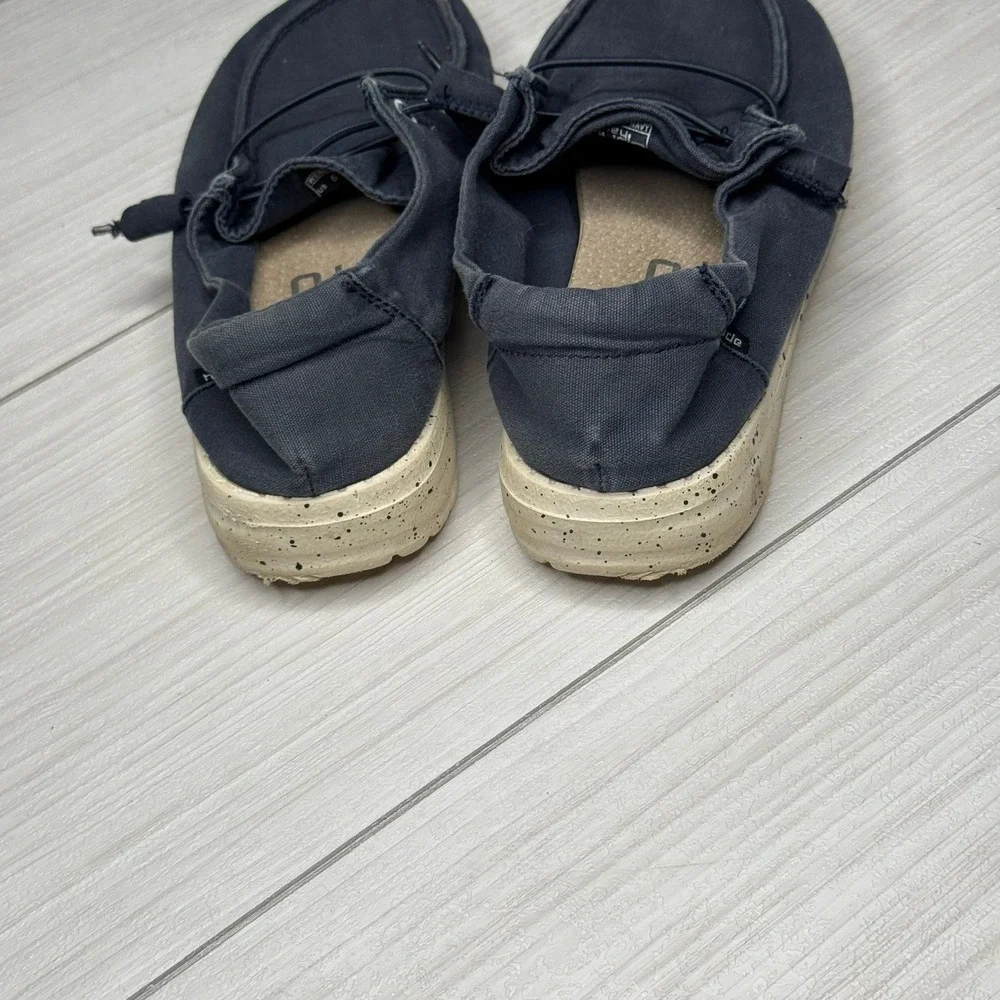 Hey Dude Women's Wendy‎ Casual Shoes Loafers Canvas Navy Blue Comfort Size 5